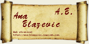 Ana Blažević vizit kartica